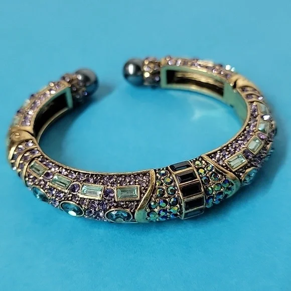 7 PIECE Heidi Daus Lavish Layers Crystal Accented Necklace Bracelet Ring Earring - Picture 8 of 16